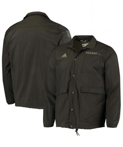 Men's Olive Nebraska Huskers Salute To Service Full-Snap Jacket $35.63 Jackets