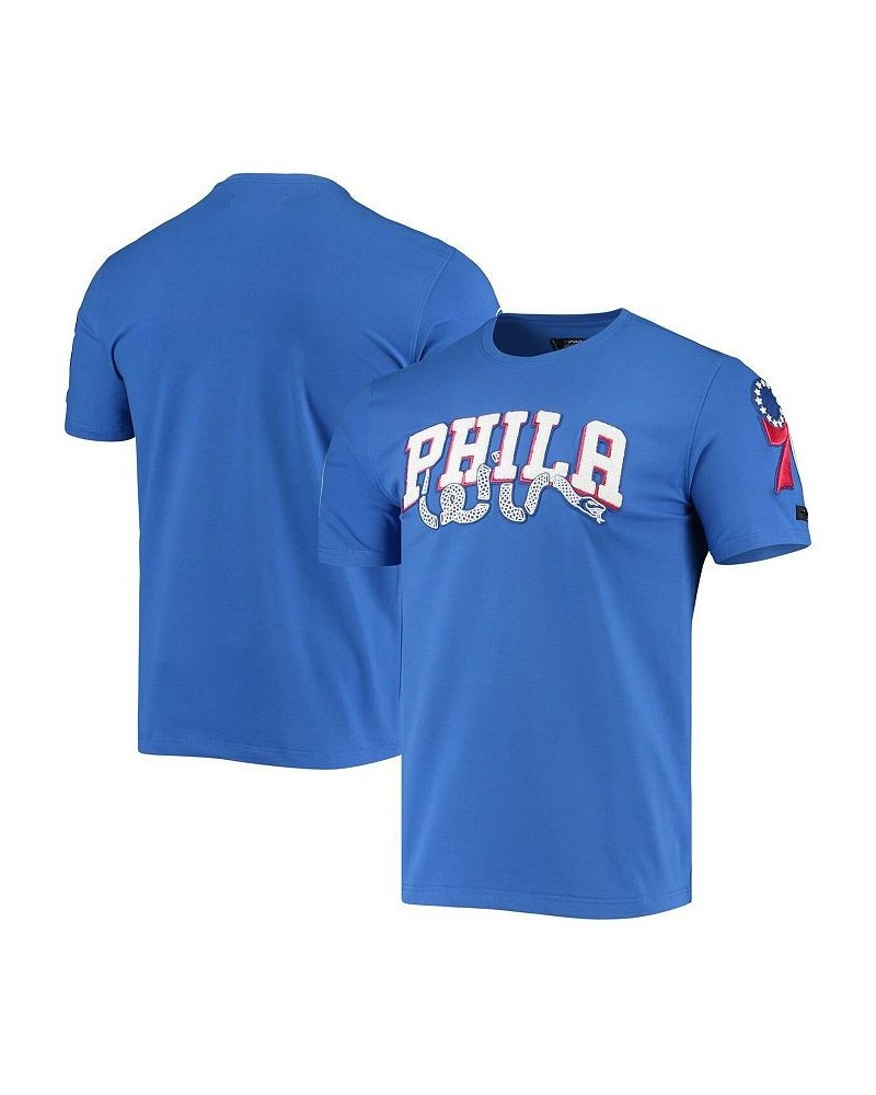 Men's Royal Philadelphia 76Ers Chenille Team T-shirt $32.50 T-Shirts