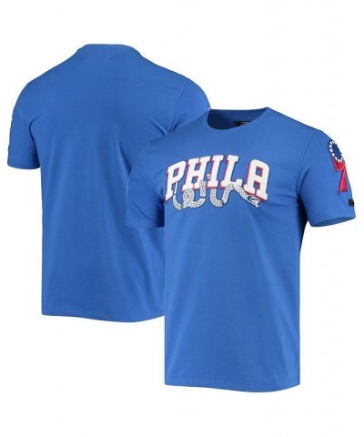 Men's Royal Philadelphia 76Ers Chenille Team T-shirt $32.50 T-Shirts