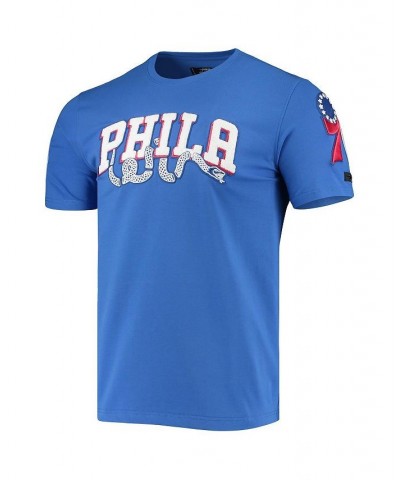 Men's Royal Philadelphia 76Ers Chenille Team T-shirt $32.50 T-Shirts