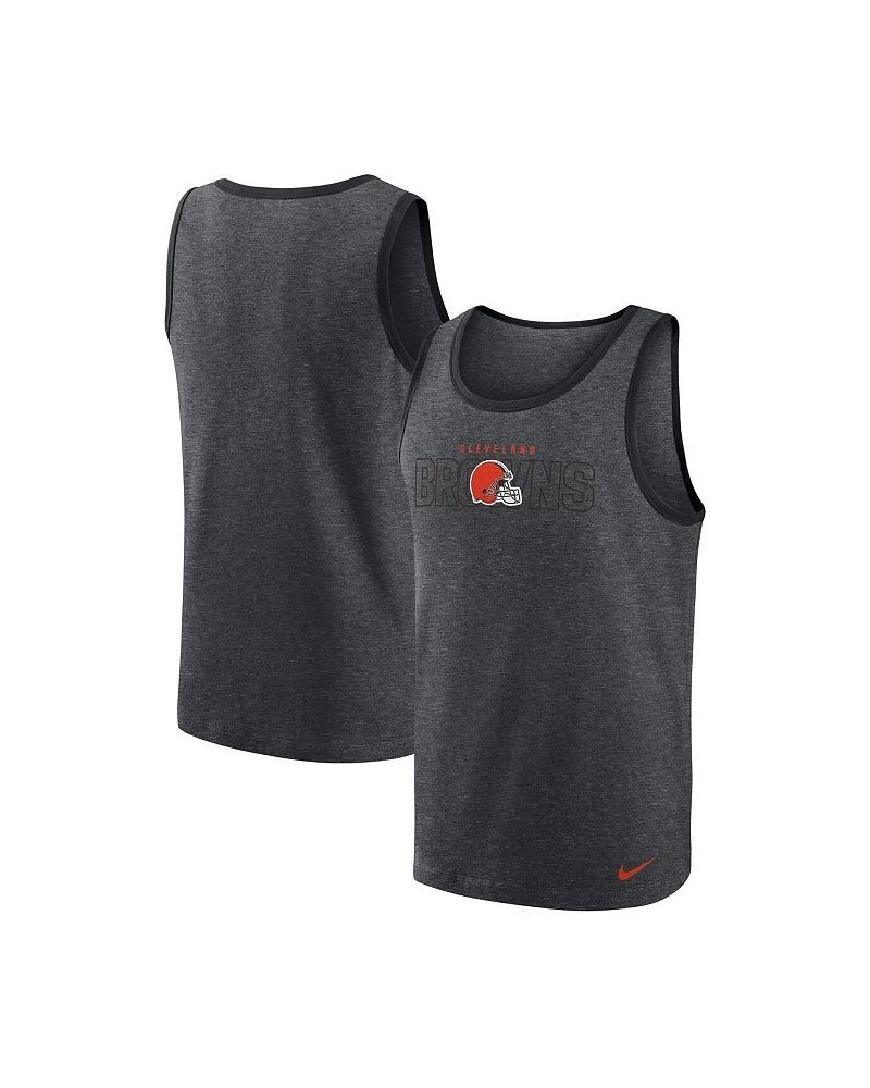 Men's Heathered Charcoal Cleveland Browns Tri-Blend Tank Top $14.40 T-Shirts