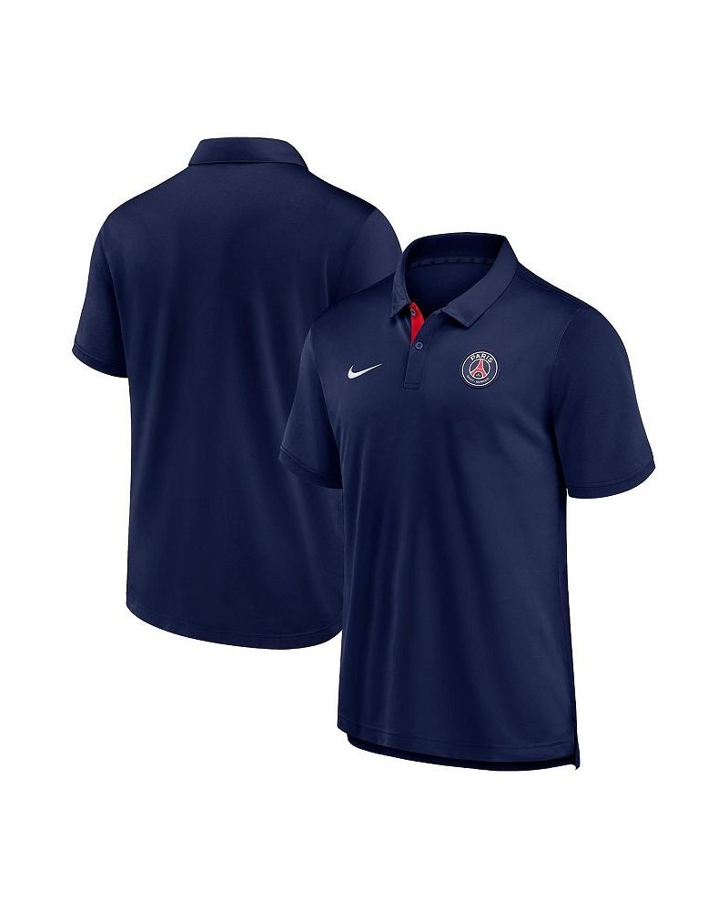 Men's Navy Paris Saint-Germain Pique Polo Shirt $37.79 Polo Shirts