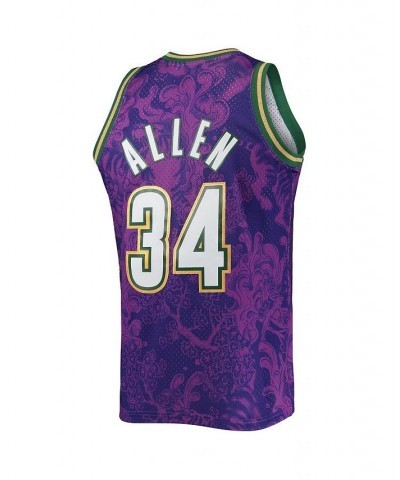 Men's Ray Allen Purple Milwaukee Bucks Hardwood Classics 2000-01 Lunar New Year Swingman Jersey $56.00 Jersey