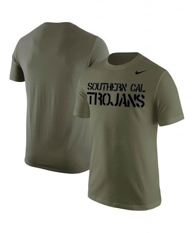 Men's Olive USC Trojans Stencil Wordmark T-shirt $23.59 T-Shirts