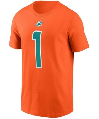 Men's Tua Tagovailoa Orange Miami Dolphins Name and Number T-shirt $17.64 T-Shirts