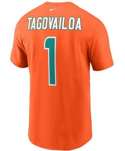 Men's Tua Tagovailoa Orange Miami Dolphins Name and Number T-shirt $17.64 T-Shirts