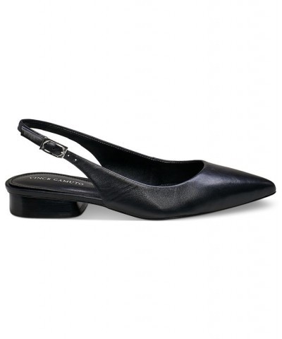 Women's Jesander Pointed-Toe Slingback Flats Black $49.05 Shoes