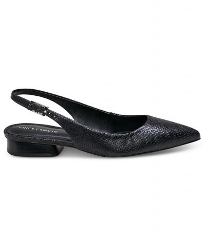 Women's Jesander Pointed-Toe Slingback Flats Black $49.05 Shoes