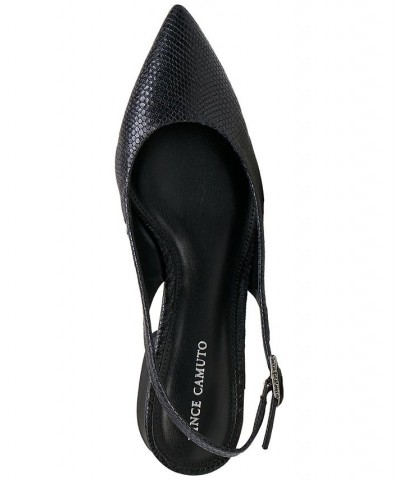 Women's Jesander Pointed-Toe Slingback Flats Black $49.05 Shoes