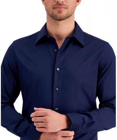 Men's Slim Fit Solid Dress Shirt Blue $11.52 Dress Shirts