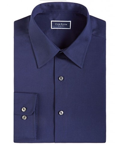 Men's Slim Fit Solid Dress Shirt Blue $11.52 Dress Shirts