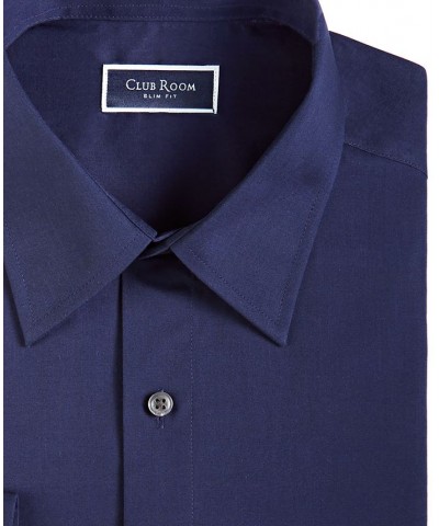 Men's Slim Fit Solid Dress Shirt Blue $11.52 Dress Shirts