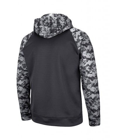 Men's Charcoal Boston University OHT Military-Inspired Appreciation Digital Camo Pullover Hoodie $31.50 Sweatshirt