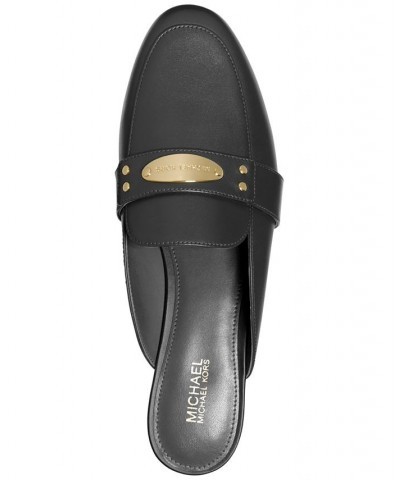 Women's MK Plate Mules Black $33.08 Shoes