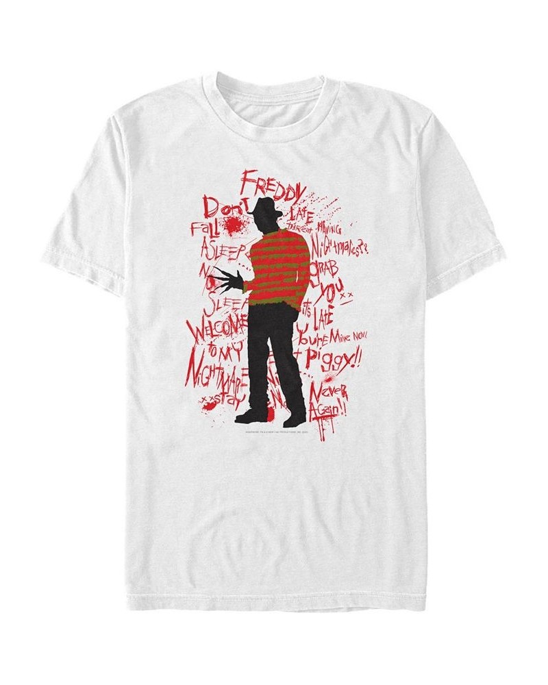 Nightmare on Elm Street Japanese Ink Freddy Men's Short Sleeve T-shirt White $19.59 T-Shirts