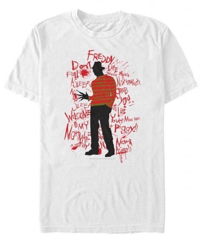 Nightmare on Elm Street Japanese Ink Freddy Men's Short Sleeve T-shirt White $19.59 T-Shirts