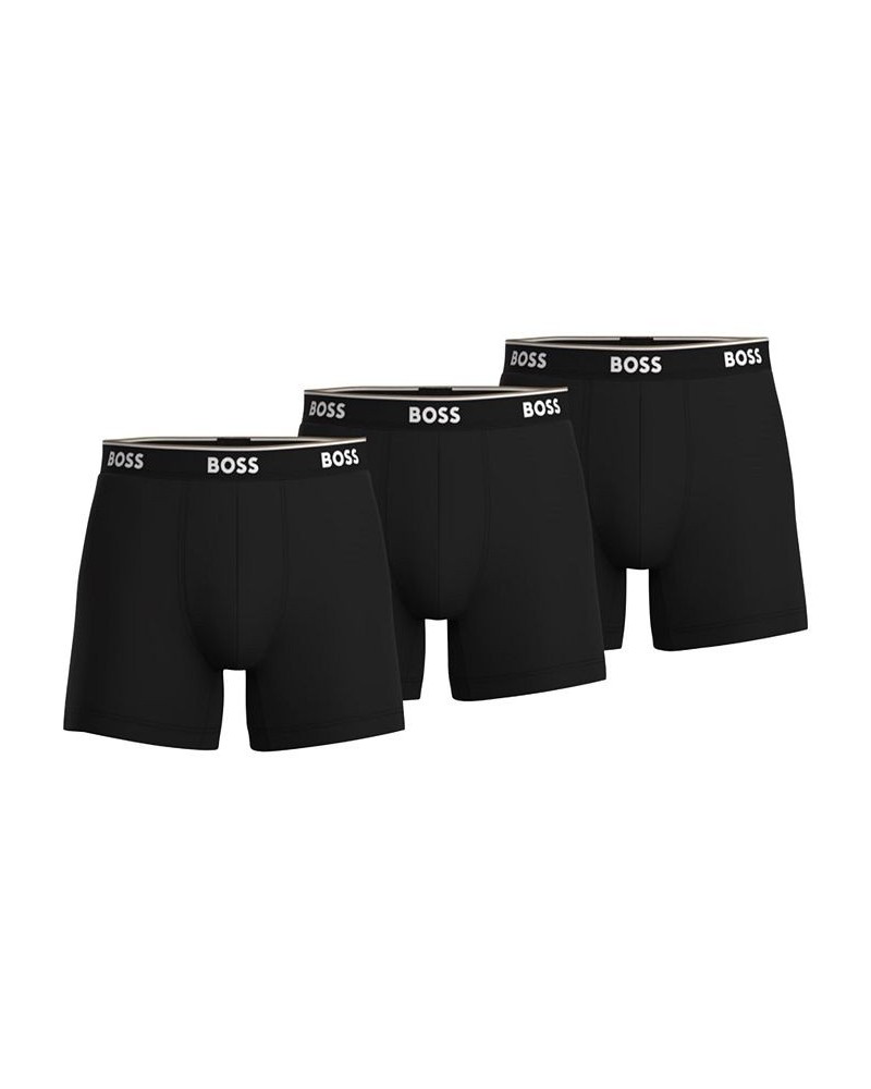 Hugo Boss Men's 3-Pk. Solid Boxer Briefs Black $29.15 Underwear