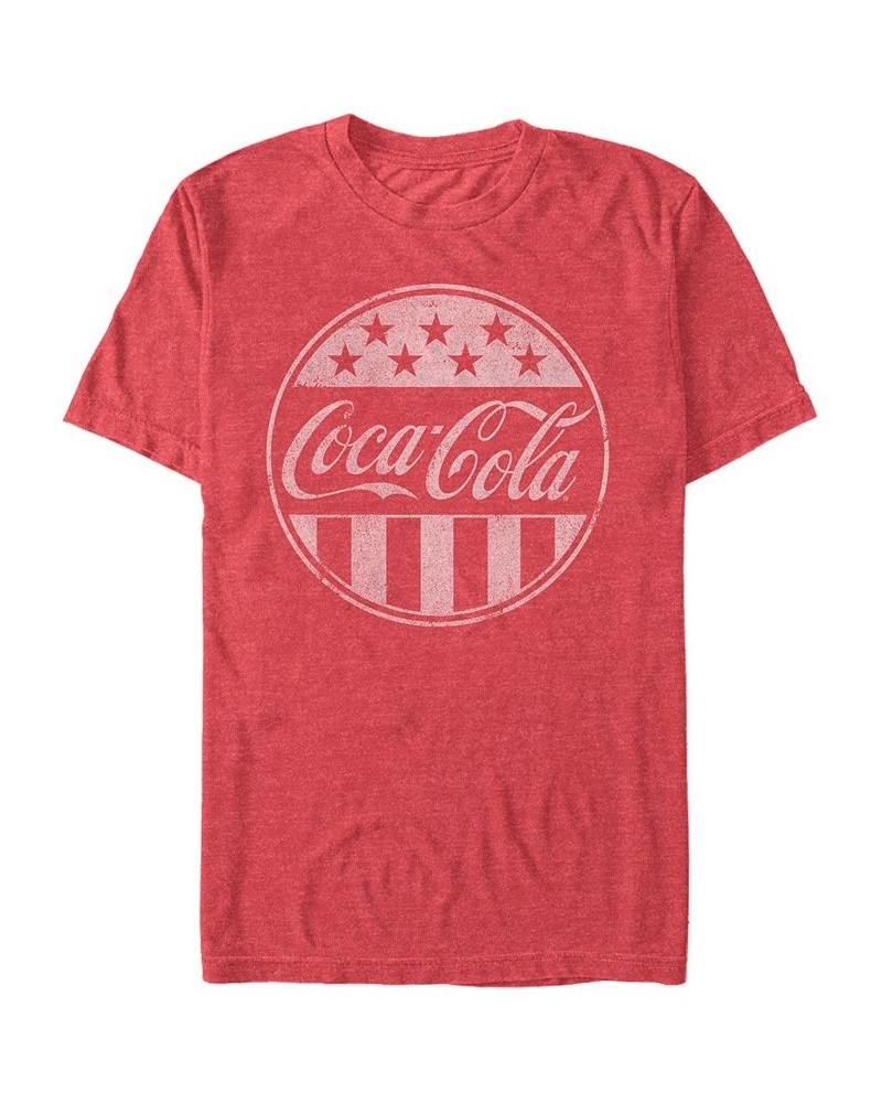 Men's Classic Stars and Stripes Logo Short Sleeve T- shirt Red $16.80 T-Shirts