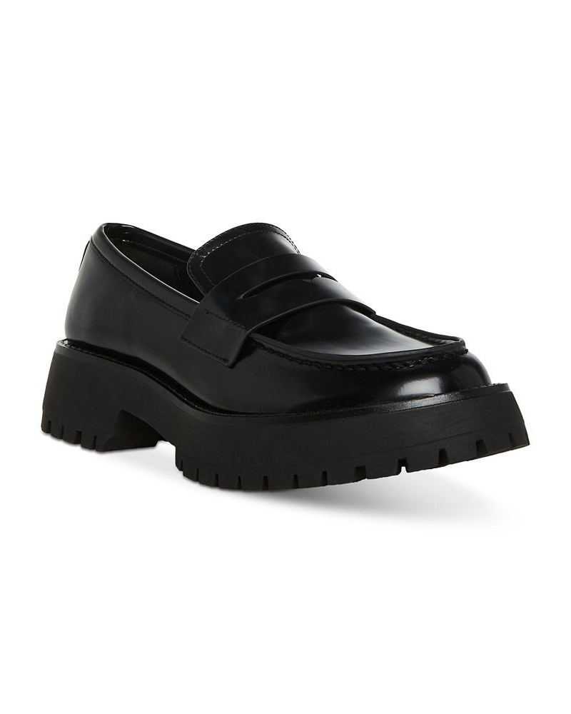 Heather Platform Lug-Sole Loafer Flats Black $42.66 Shoes