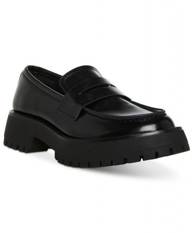 Heather Platform Lug-Sole Loafer Flats Black $42.66 Shoes