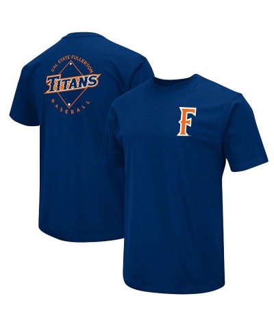 Men's Navy Cal State Fullerton Titans Baseball On-Deck 2-Hit T-shirt $23.19 T-Shirts