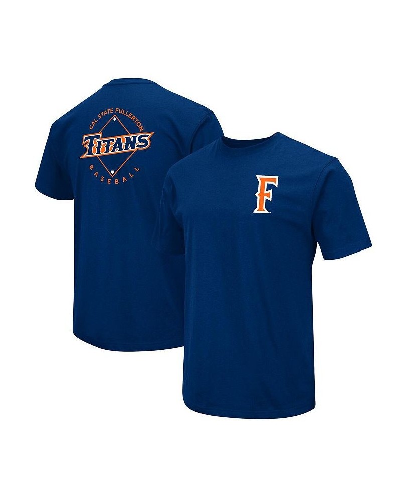 Men's Navy Cal State Fullerton Titans Baseball On-Deck 2-Hit T-shirt $23.19 T-Shirts