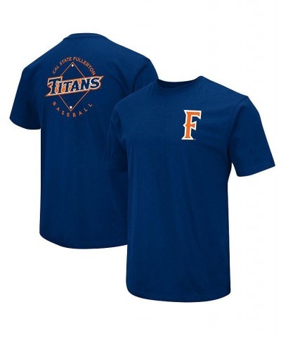 Men's Navy Cal State Fullerton Titans Baseball On-Deck 2-Hit T-shirt $23.19 T-Shirts