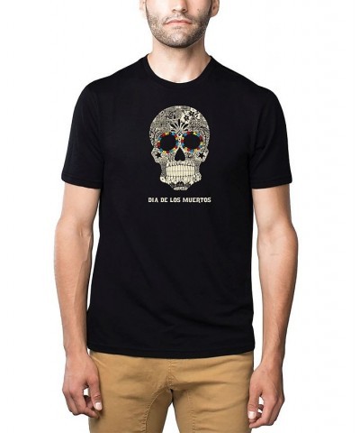 Men's Premium Word Art T-Shirt - Dia De Los Muertos Black $21.15 T-Shirts