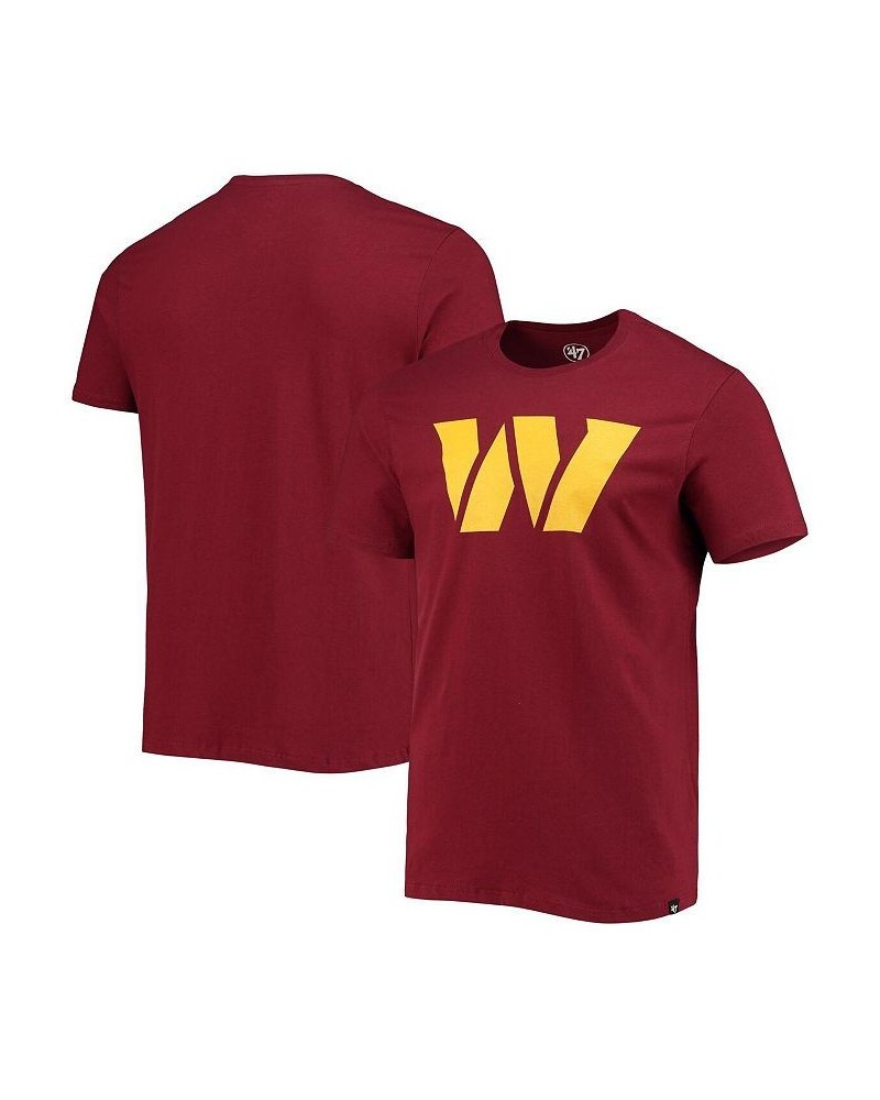 Men's Burgundy Washington Commanders Logo Imprint Super Rival T-shirt $13.60 T-Shirts