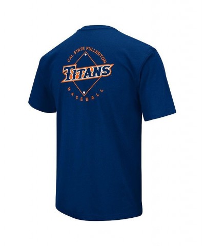 Men's Navy Cal State Fullerton Titans Baseball On-Deck 2-Hit T-shirt $23.19 T-Shirts