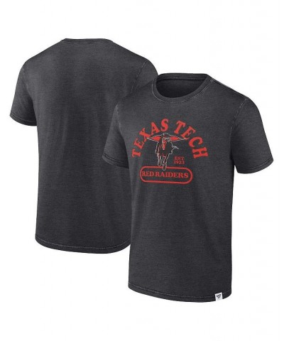 Men's Branded Heather Charcoal Texas Tech Red Raiders Old-School Pill Enzyme Washed T-shirt $18.90 T-Shirts