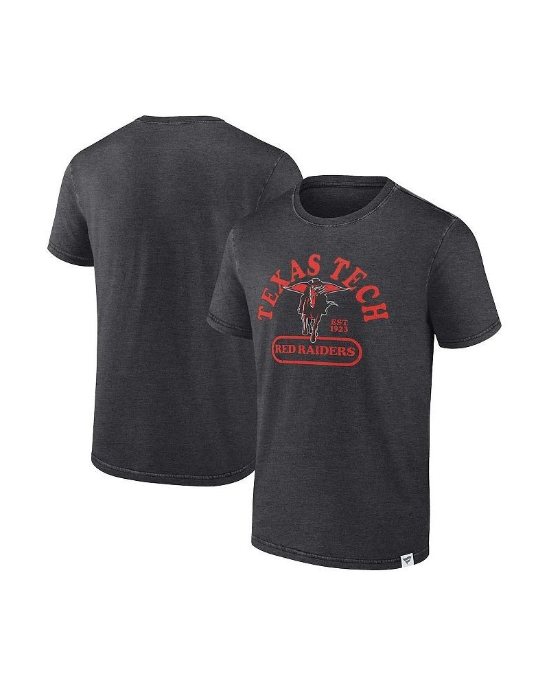 Men's Branded Heather Charcoal Texas Tech Red Raiders Old-School Pill Enzyme Washed T-shirt $18.90 T-Shirts