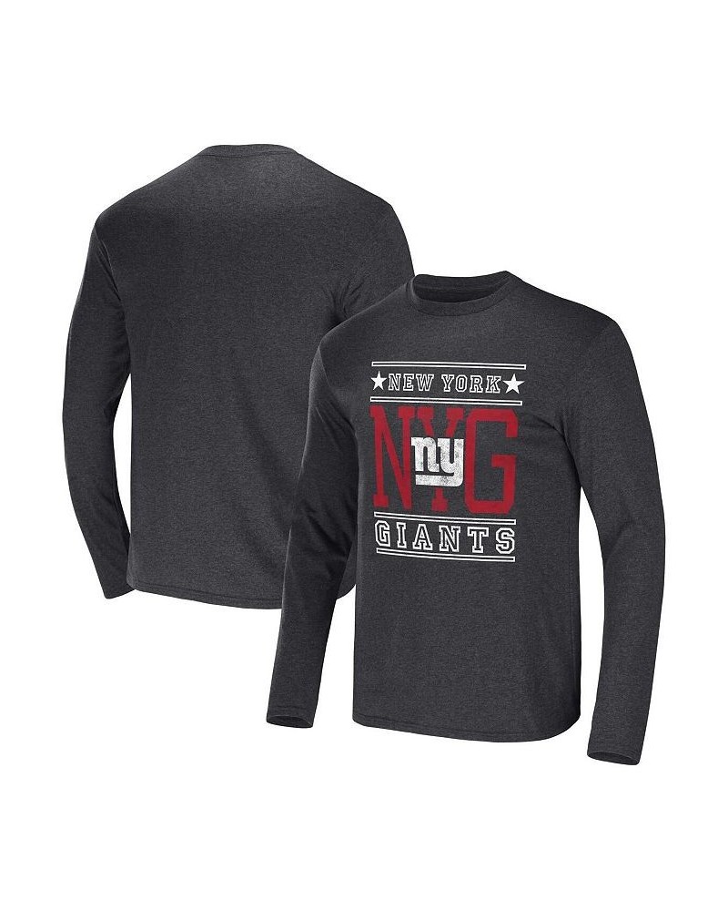 Men's NFL x Darius Rucker Collection by Heathered Charcoal New York Giants Long Sleeve T-shirt $23.31 T-Shirts