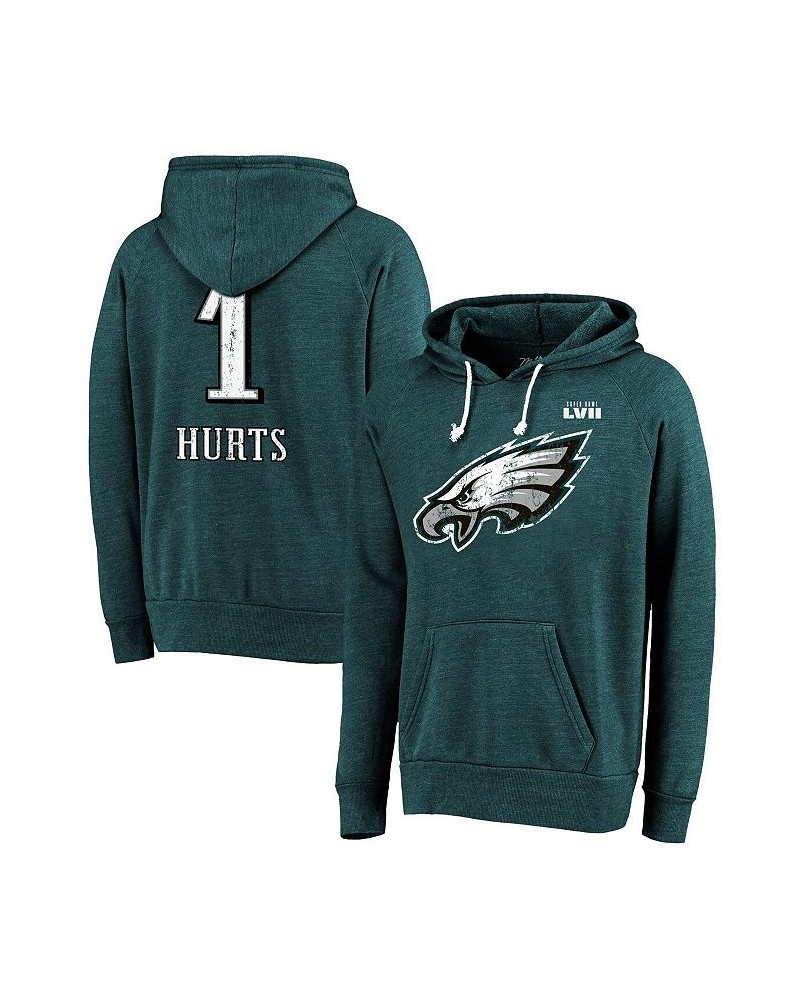 Men's Threads Jalen Hurts Midnight Green Philadelphia Eagles Super Bowl LVII Name and Number Pullover Hoodie $41.00 Sweatshirt