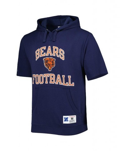 Men's Navy Chicago Bears Washed Short Sleeve Pullover Hoodie $39.90 Sweatshirt