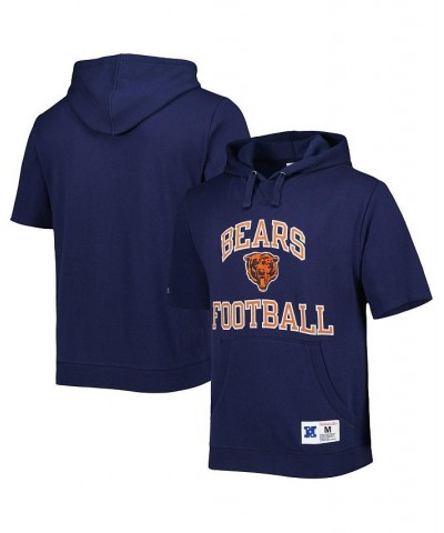 Men's Navy Chicago Bears Washed Short Sleeve Pullover Hoodie $39.90 Sweatshirt