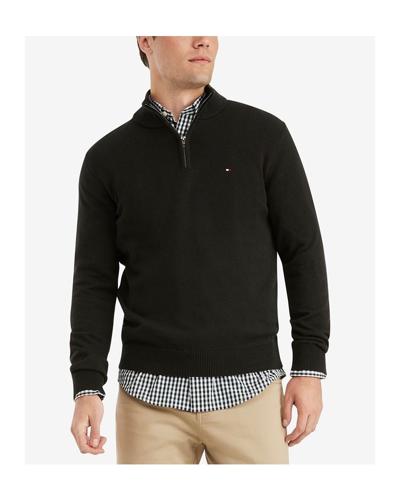 Men's Signature Solid Quarter-Zip Sweater PD02 $28.27 Sweaters