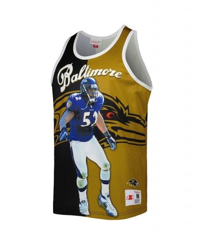 Men's Ray Lewis Black, Gold Baltimore Ravens Retired Player Graphic Tank Top $42.75 T-Shirts