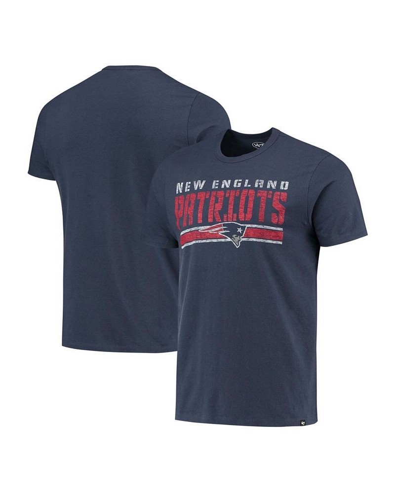 Men's Navy New England Patriots Team Stripe T-shirt $14.28 T-Shirts