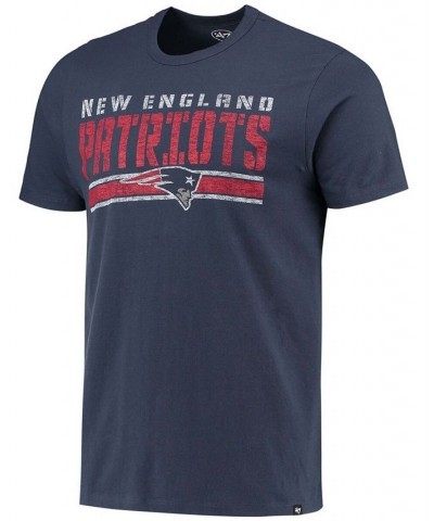 Men's Navy New England Patriots Team Stripe T-shirt $14.28 T-Shirts