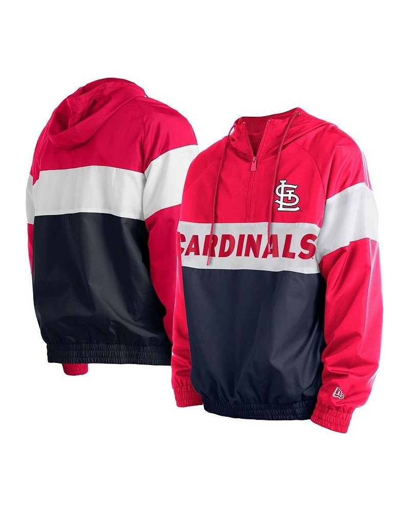 Men's Navy St. Louis Cardinals Raglan Quarter-Zip Hoodie $49.20 Sweatshirt