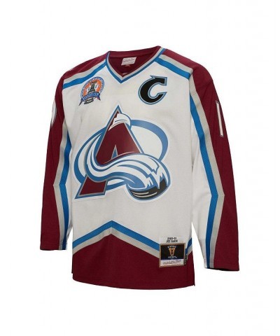 Men's Joe Sakic White Colorado Avalanche 2000 Blue Line Player Jersey $65.10 Jersey