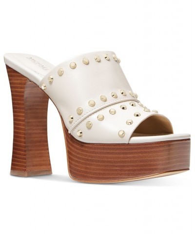 Women's Jagger Studded Platform Mule Sandals Tan/Beige $77.55 Shoes