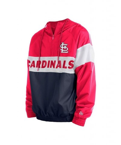 Men's Navy St. Louis Cardinals Raglan Quarter-Zip Hoodie $49.20 Sweatshirt