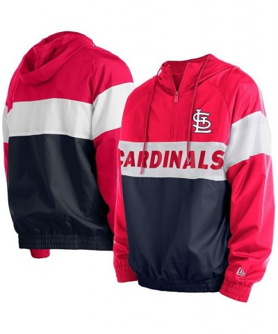 Men's Navy St. Louis Cardinals Raglan Quarter-Zip Hoodie $49.20 Sweatshirt