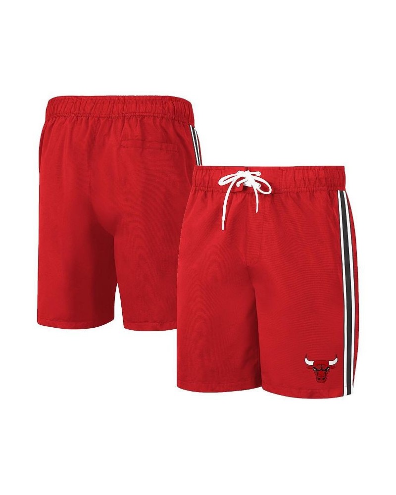 Men's Red Chicago Bulls Sand Beach Volley Swim Shorts $28.59 Swimsuits