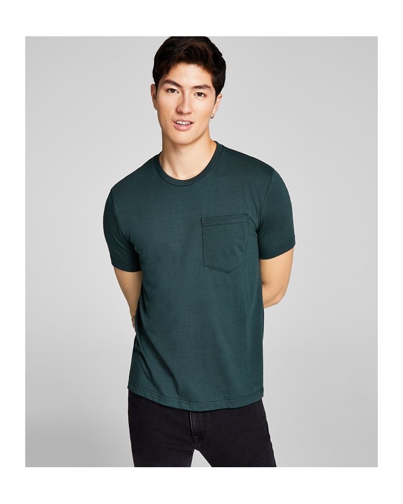 Men's Solid Pocket T-Shirt Blue $11.56 T-Shirts