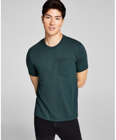 Men's Solid Pocket T-Shirt Blue $11.56 T-Shirts