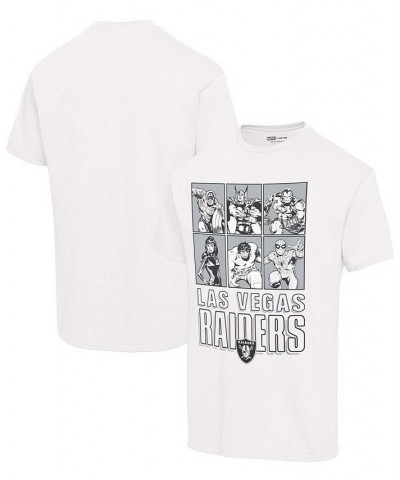 Unisex White Las Vegas Raiders Disney Marvel Avengers Line-Up T-shirt $14.76 T-Shirts