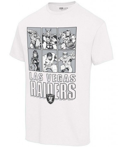 Unisex White Las Vegas Raiders Disney Marvel Avengers Line-Up T-shirt $14.76 T-Shirts